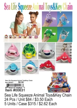 Sea Life Squeeze Animal Toys and Keychain